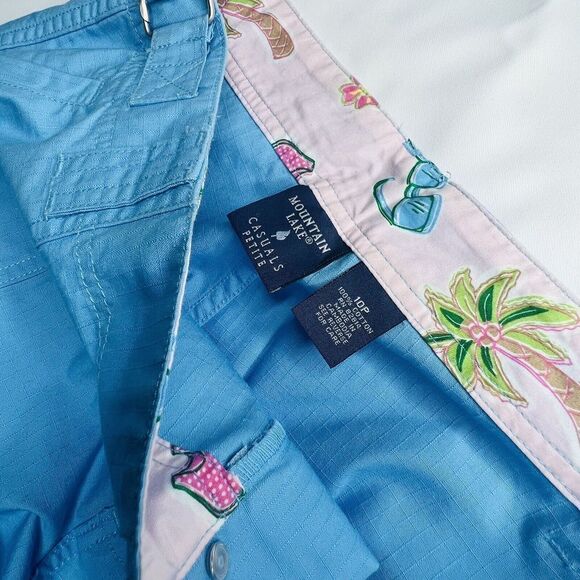 Mountain Lake 10P Womens Pants Capri Cargo Casual Khaki Cotton Floral Aloha 0811 - Picture 5 of 10